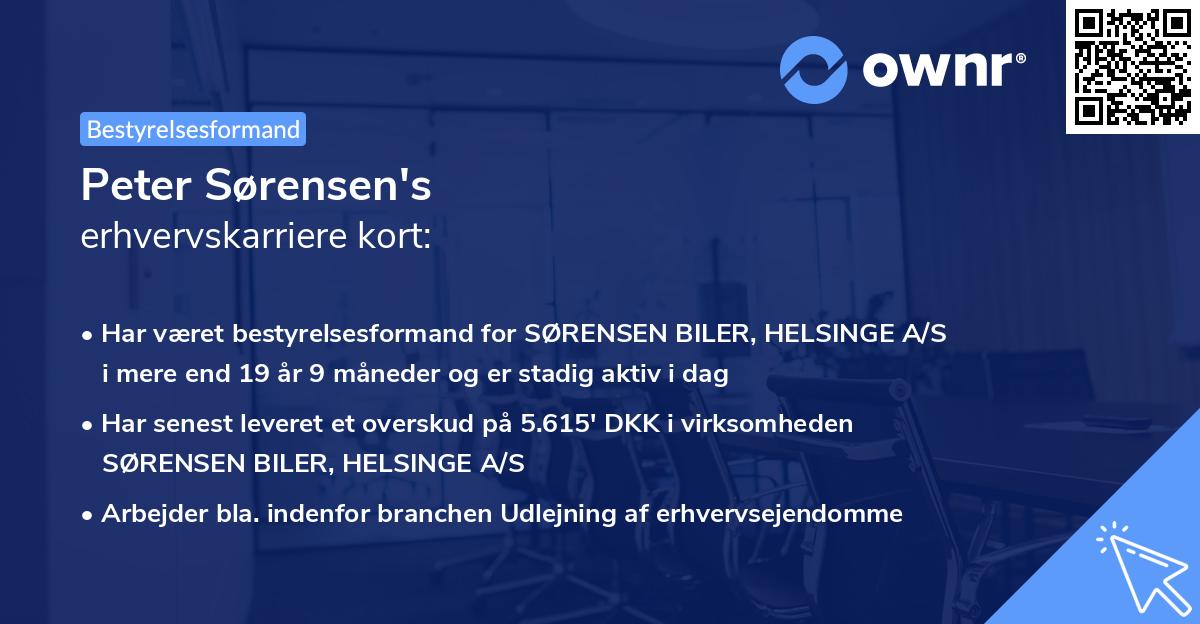 Peter Sørensen's erhvervskarriere kort