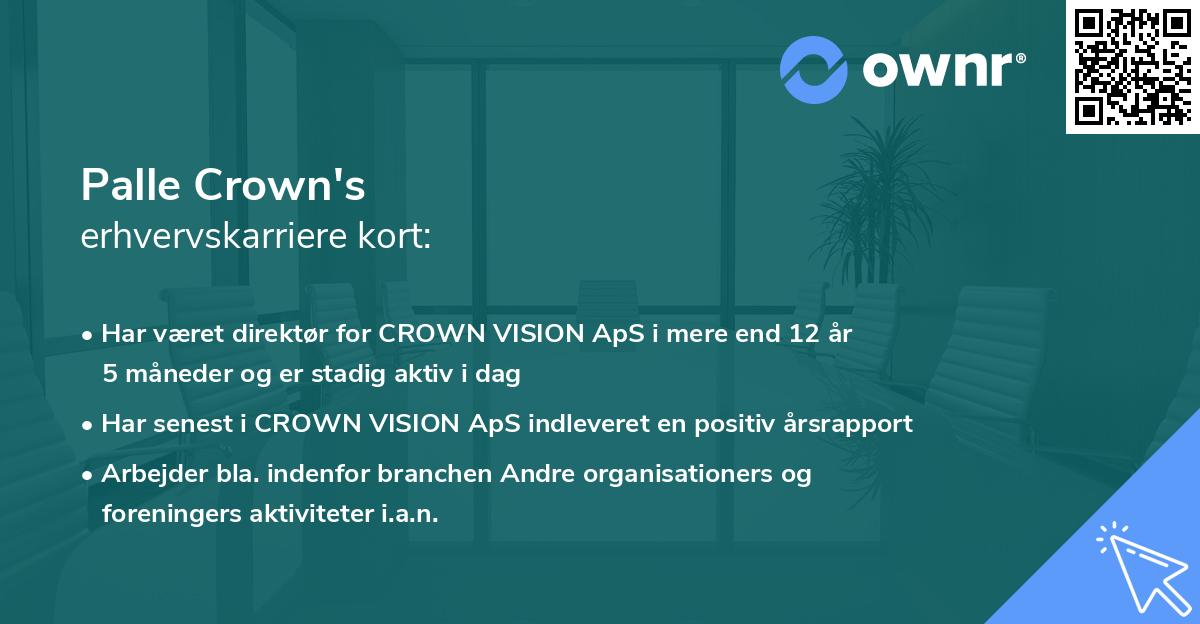 Palle Crown's erhvervskarriere kort