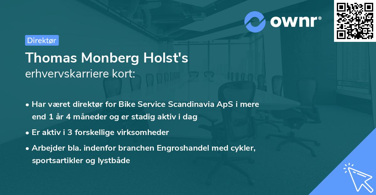 Thomas Monberg Holst's erhvervskarriere kort