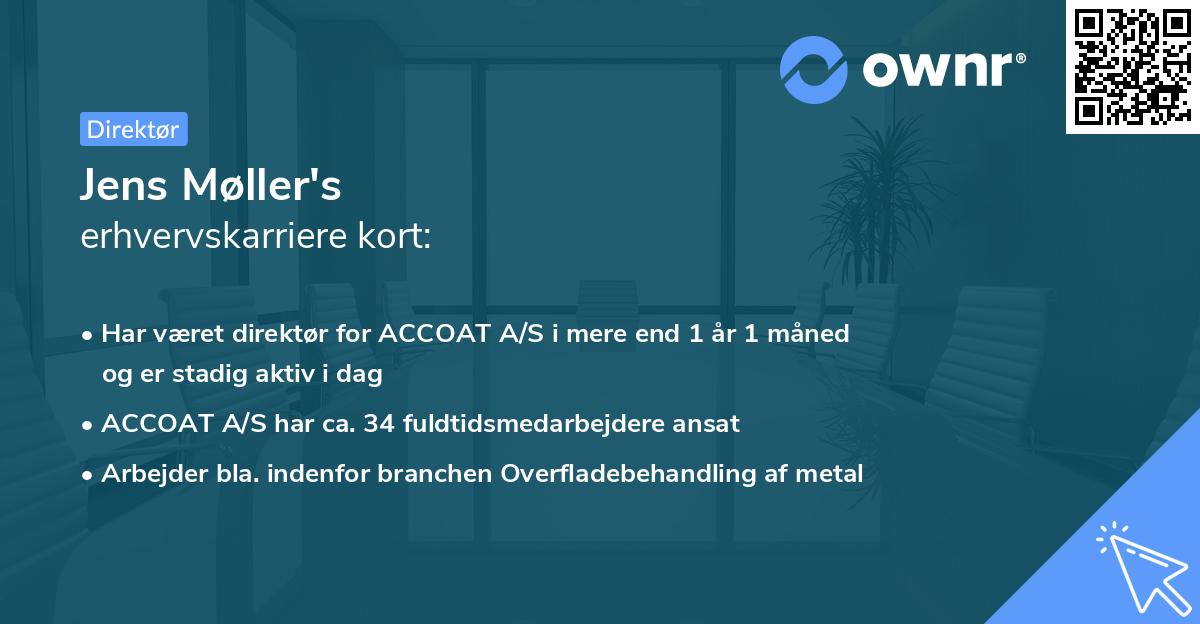 Jens Møller's erhvervskarriere kort