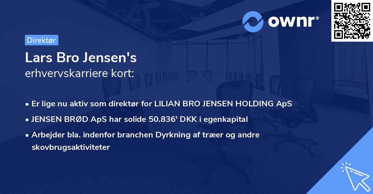 Lars Bro Jensen's erhvervskarriere kort