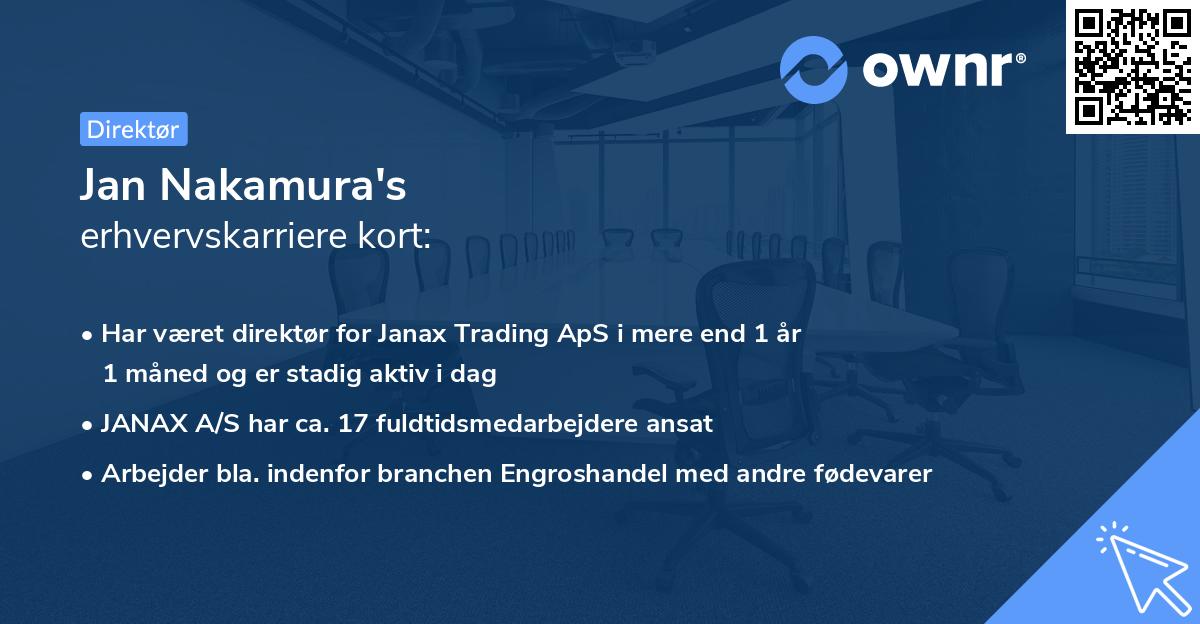 Jan Nakamura's erhvervskarriere kort