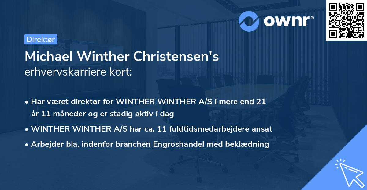 Michael Winther Christensen's erhvervskarriere kort