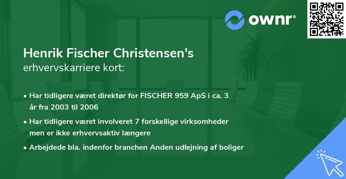 Henrik Fischer Christensen's erhvervskarriere kort