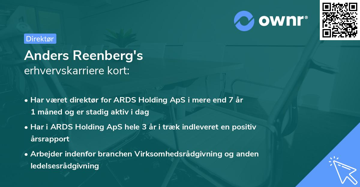 Anders Reenberg's erhvervskarriere kort