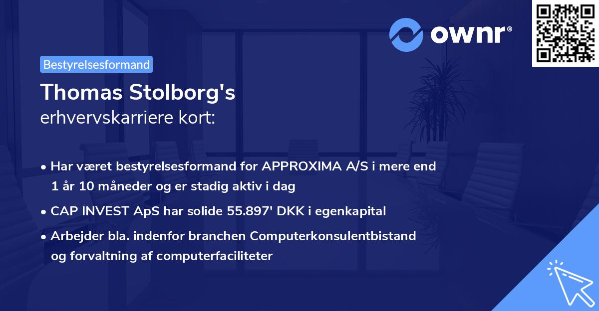 Thomas Stolborg's erhvervskarriere kort