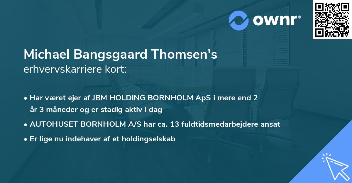 Michael Bangsgaard Thomsen's erhvervskarriere kort