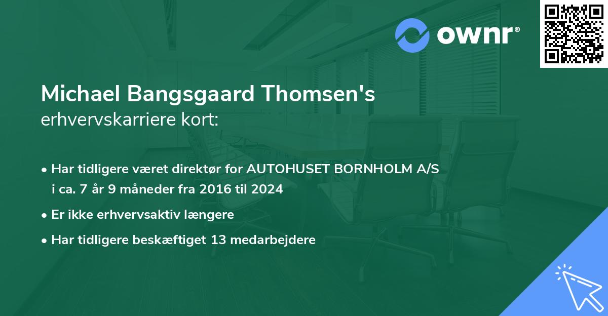 Michael Bangsgaard Thomsen's erhvervskarriere kort