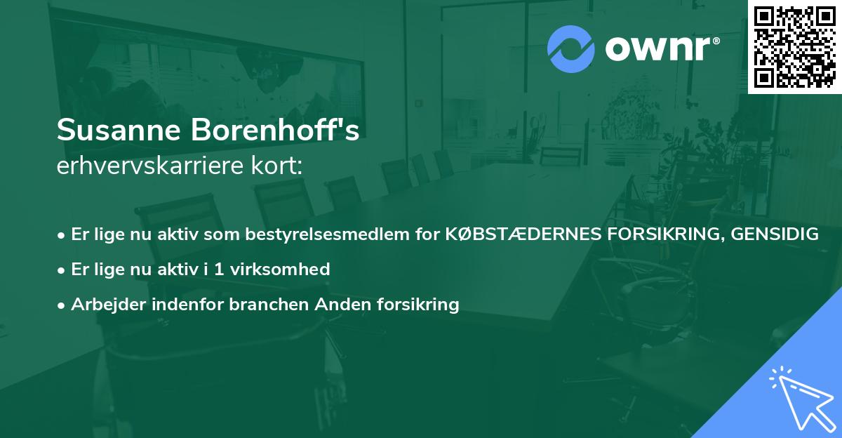 Susanne Borenhoff's erhvervskarriere kort