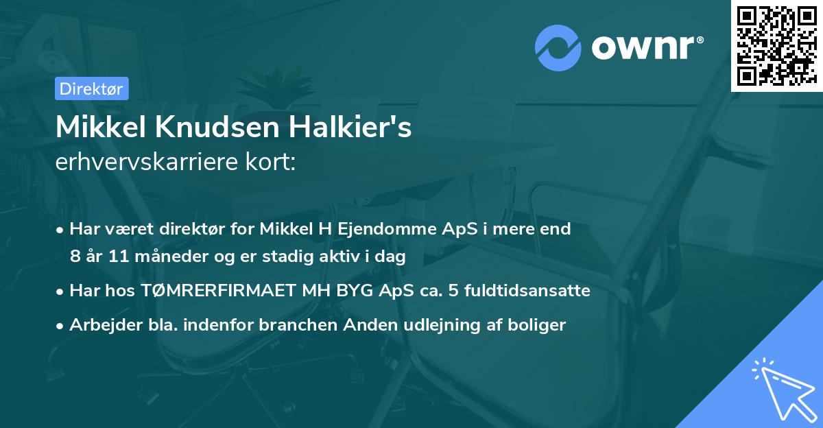 Mikkel Knudsen Halkier's erhvervskarriere kort