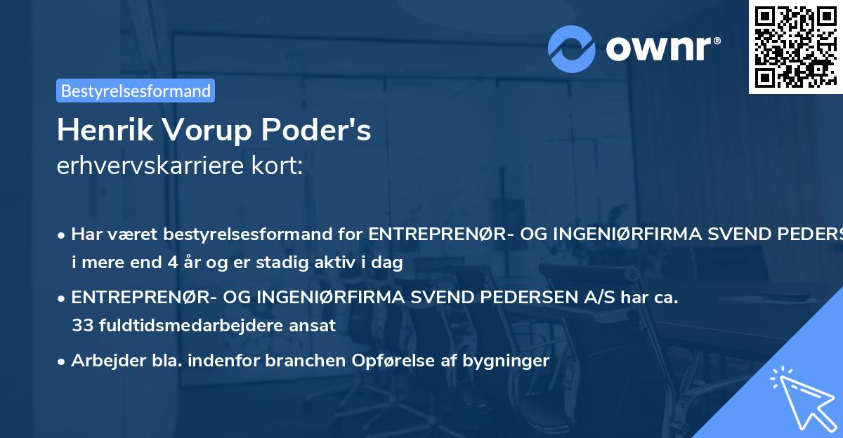 Henrik Vorup Poder's erhvervskarriere kort