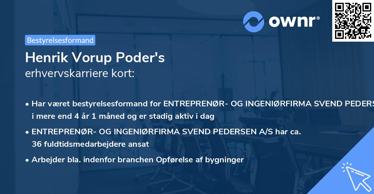 Henrik Vorup Poder's erhvervskarriere kort