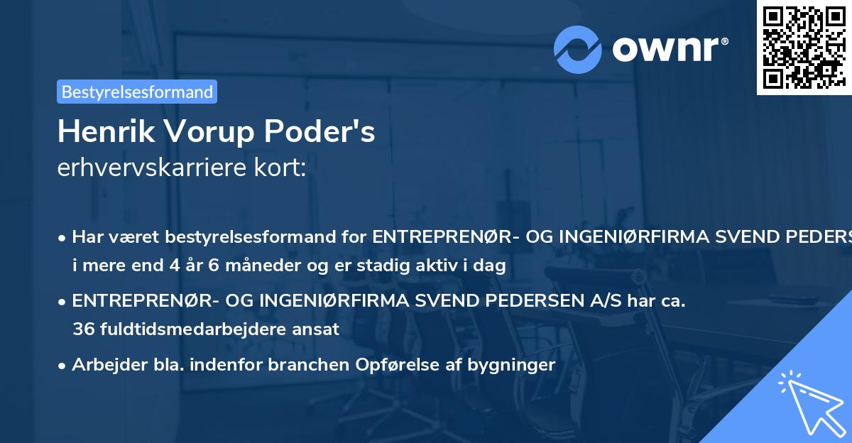 Henrik Vorup Poder's erhvervskarriere kort