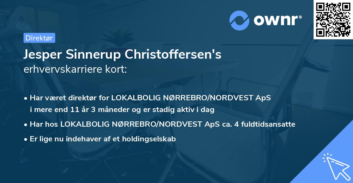 Jesper Sinnerup Christoffersen's erhvervskarriere kort