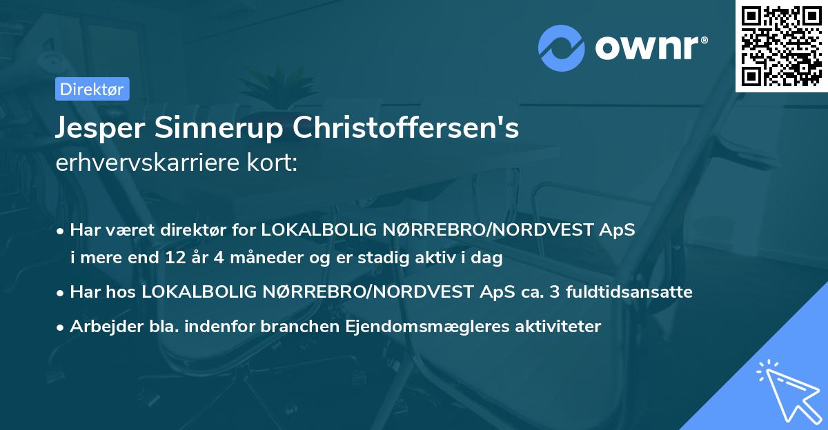 Jesper Sinnerup Christoffersen's erhvervskarriere kort