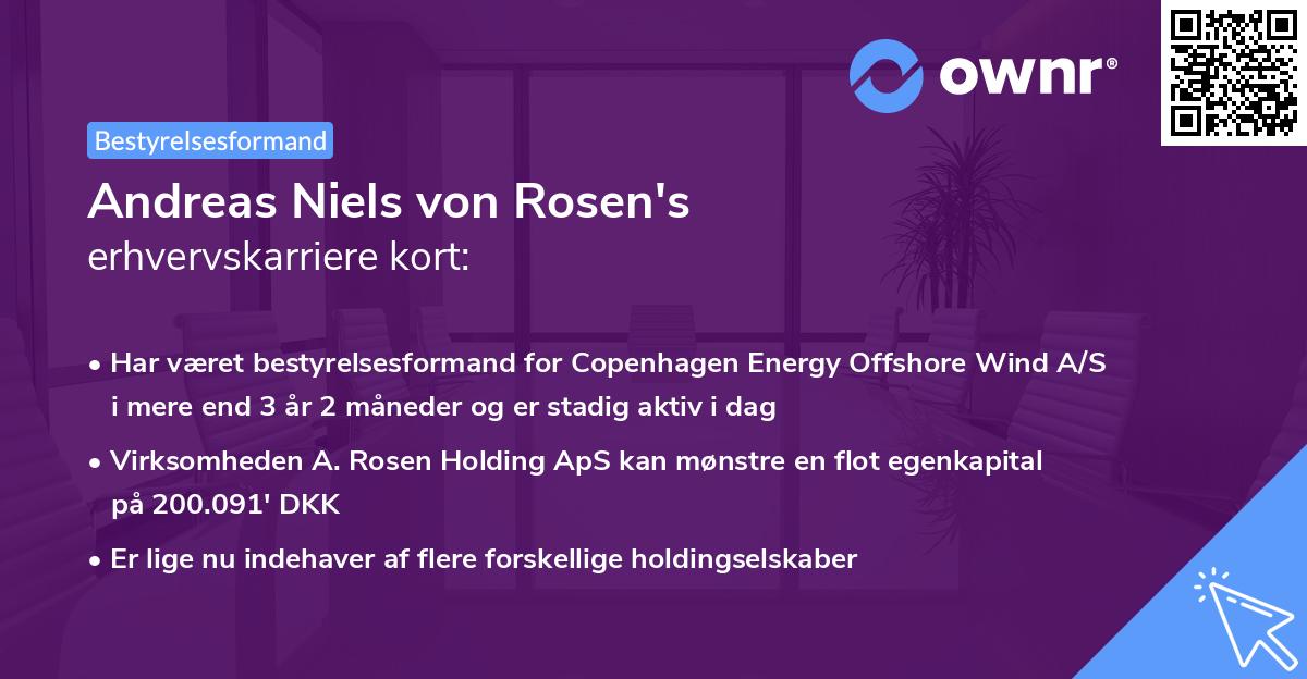 Andreas Niels von Rosen's erhvervskarriere kort