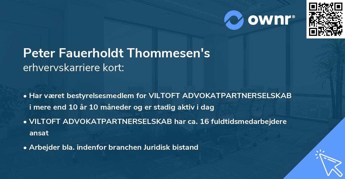 Peter Fauerholdt Thommesen's erhvervskarriere kort