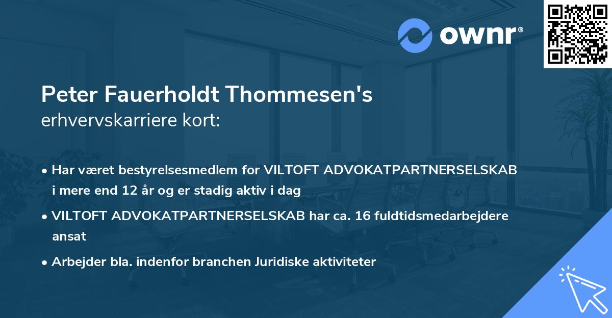 Peter Fauerholdt Thommesen's erhvervskarriere kort