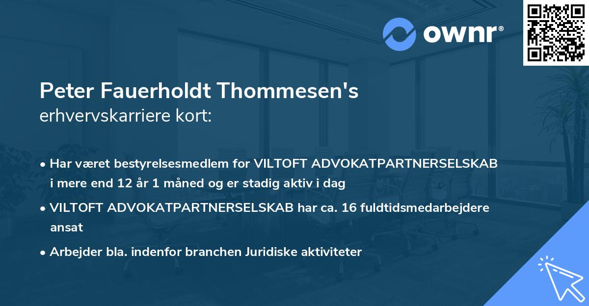 Peter Fauerholdt Thommesen's erhvervskarriere kort
