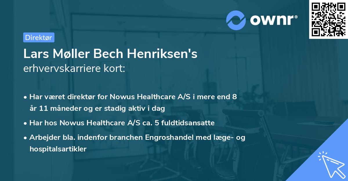 Lars Møller Bech Henriksen's erhvervskarriere kort