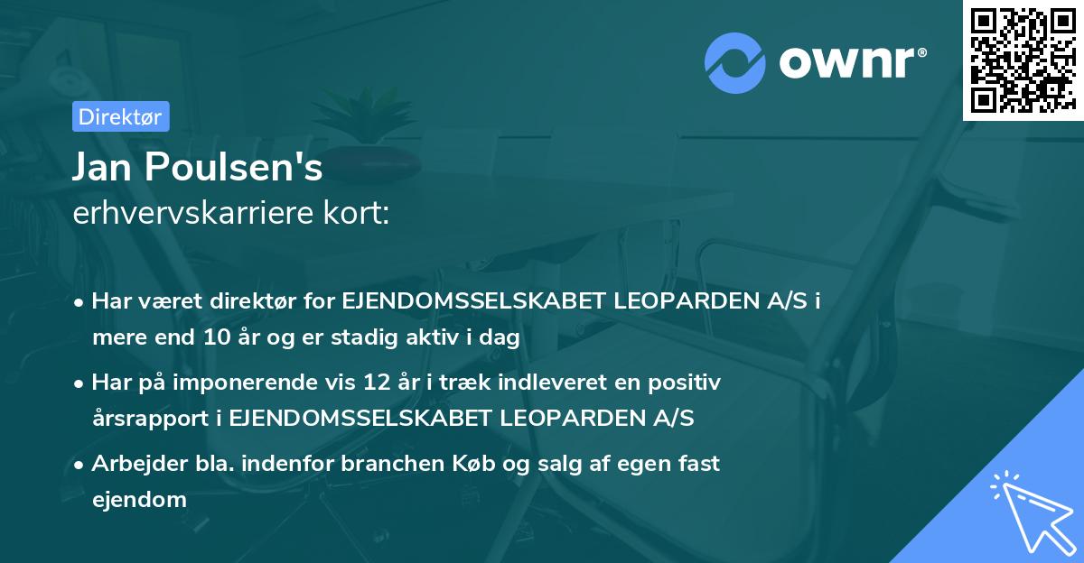 Jan Poulsen's erhvervskarriere kort
