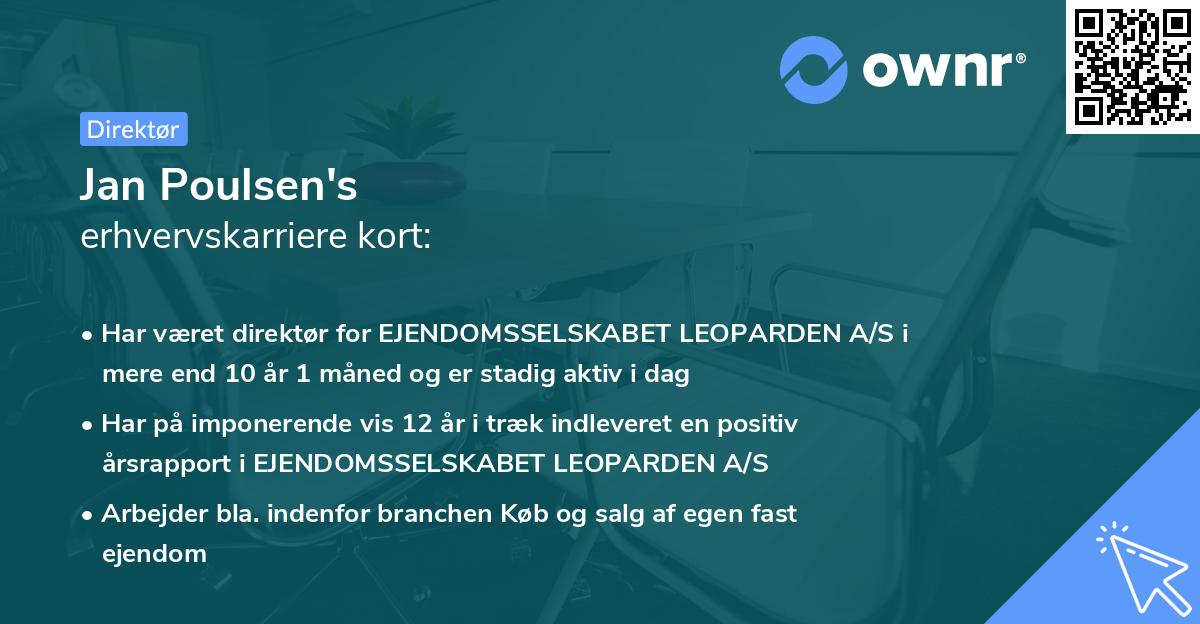 Jan Poulsen's erhvervskarriere kort