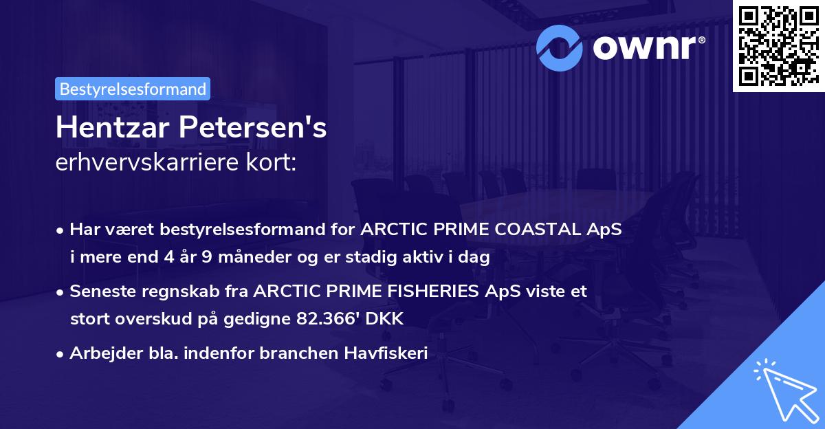 Hentzar Petersen's erhvervskarriere kort