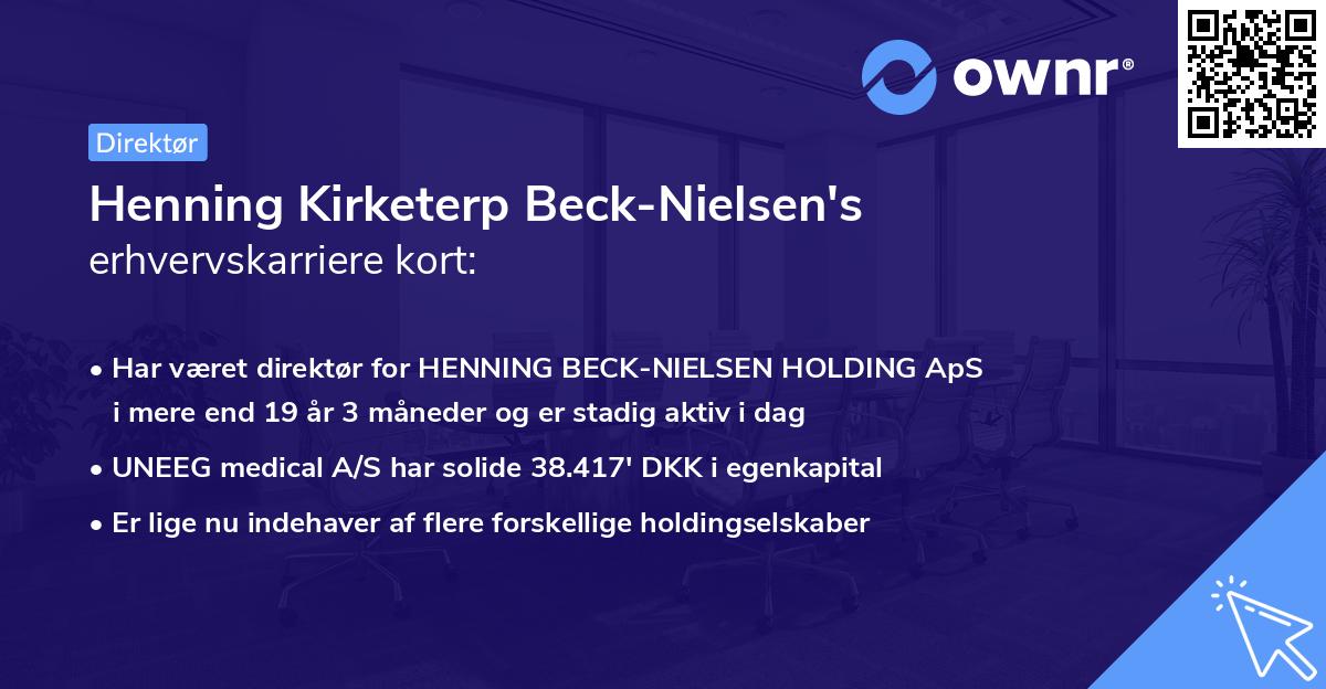 Henning Kirketerp Beck-Nielsen's erhvervskarriere kort
