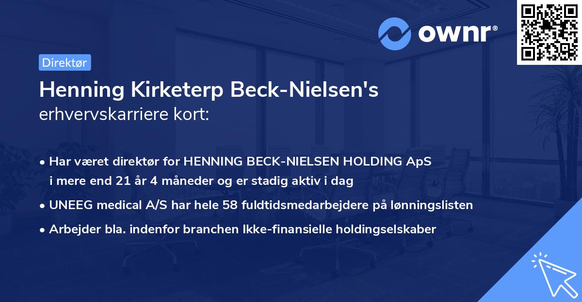 Henning Kirketerp Beck-Nielsen's erhvervskarriere kort