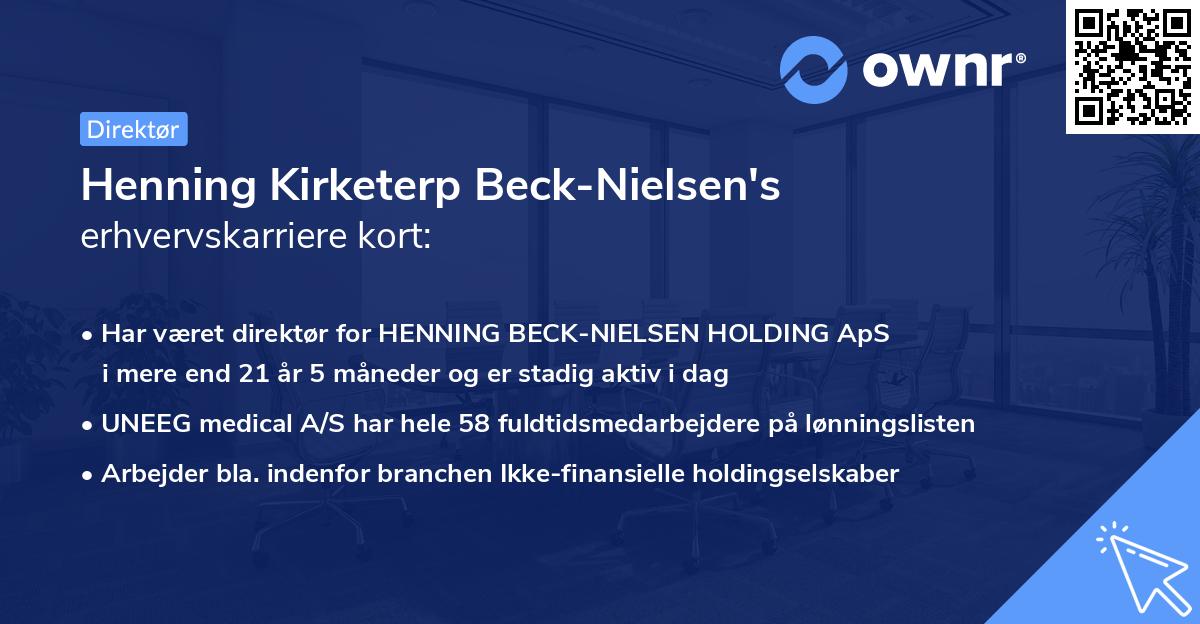Henning Kirketerp Beck-Nielsen's erhvervskarriere kort