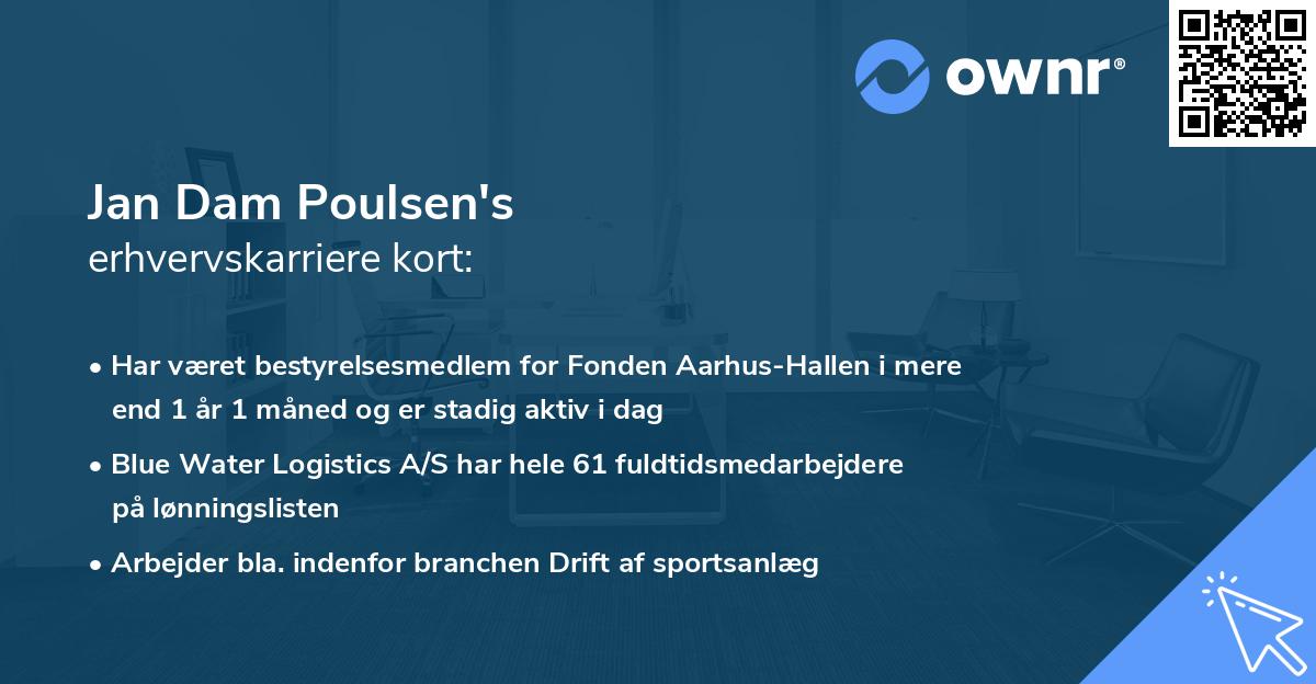 Jan Dam Poulsen's erhvervskarriere kort
