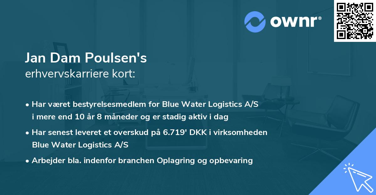 Jan Dam Poulsen's erhvervskarriere kort