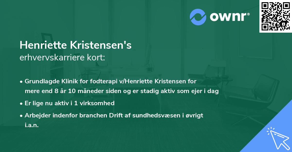 Henriette Kristensen's erhvervskarriere kort