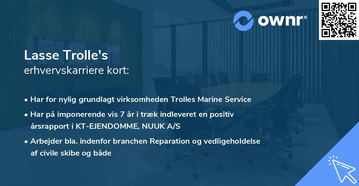 Lasse Trolle's erhvervskarriere kort