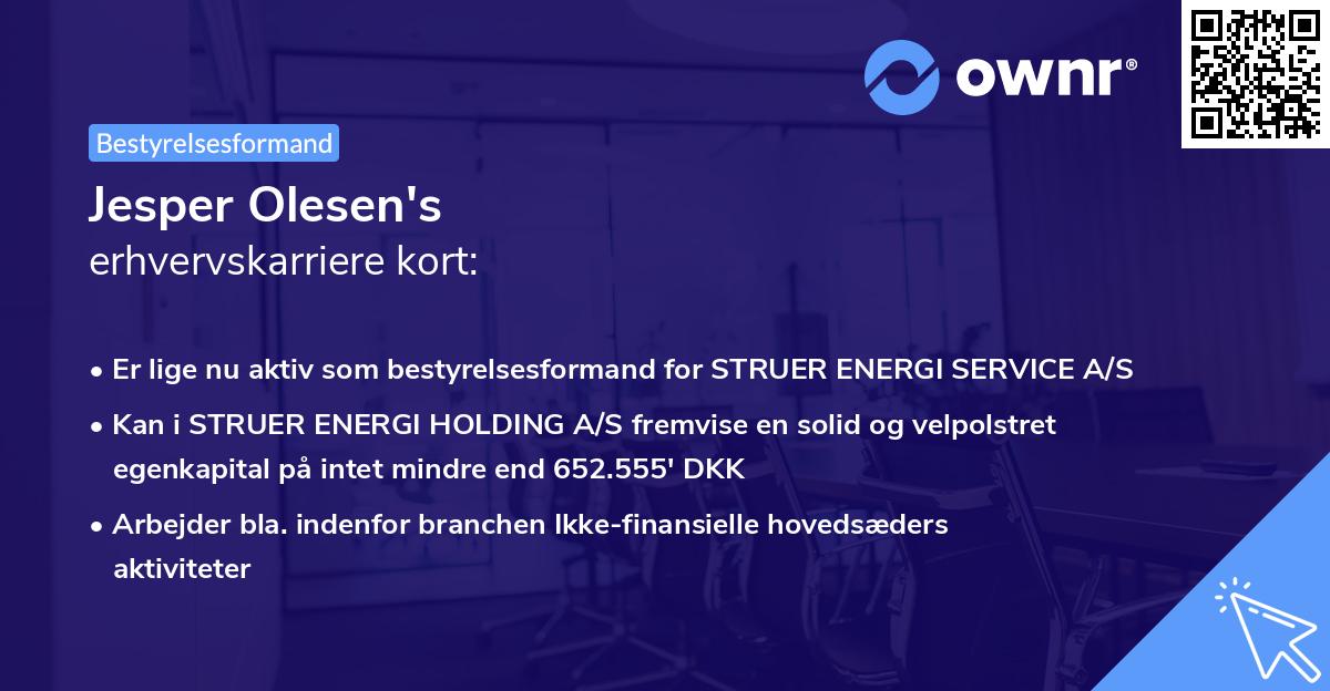 Jesper Olesen's erhvervskarriere kort
