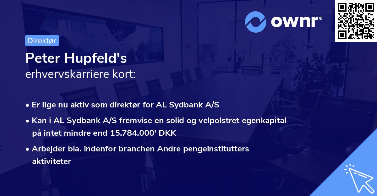 Peter Hupfeld's erhvervskarriere kort