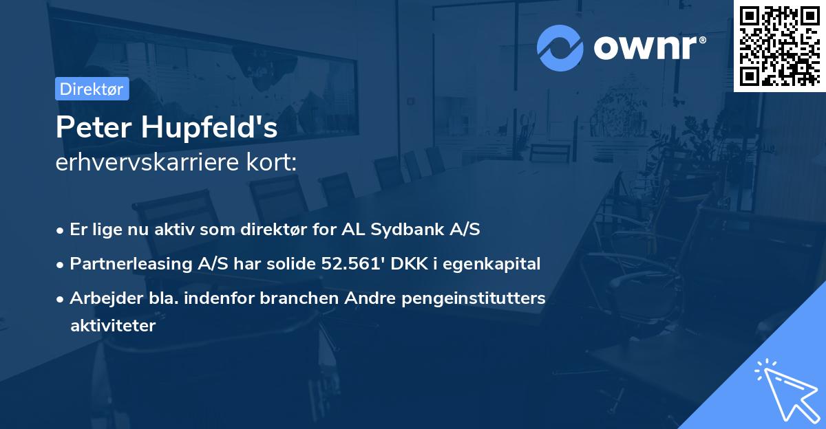 Peter Hupfeld's erhvervskarriere kort