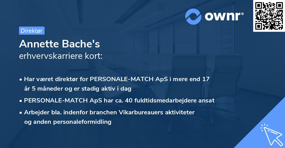 Annette Bache's erhvervskarriere kort