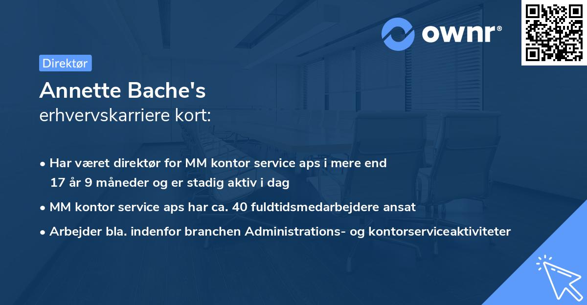 Annette Bache's erhvervskarriere kort