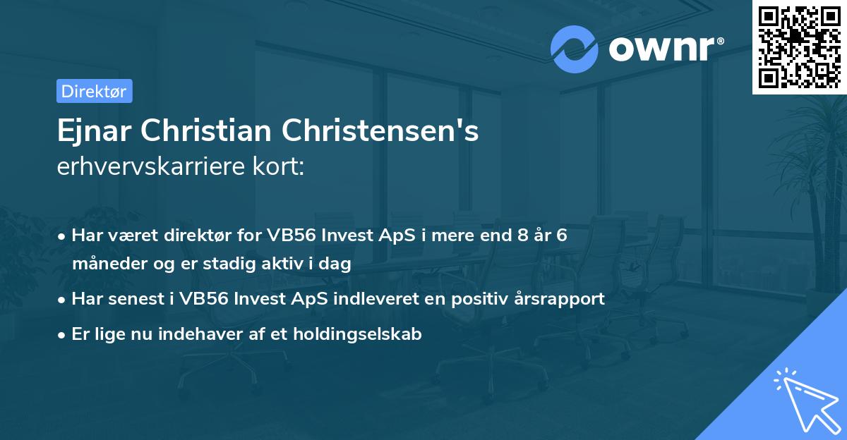 Ejnar Christian Christensen's erhvervskarriere kort