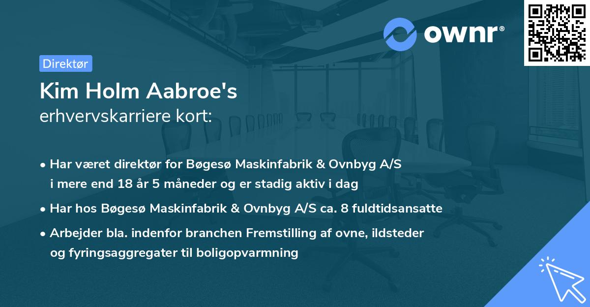 Kim Holm Aabroe's erhvervskarriere kort