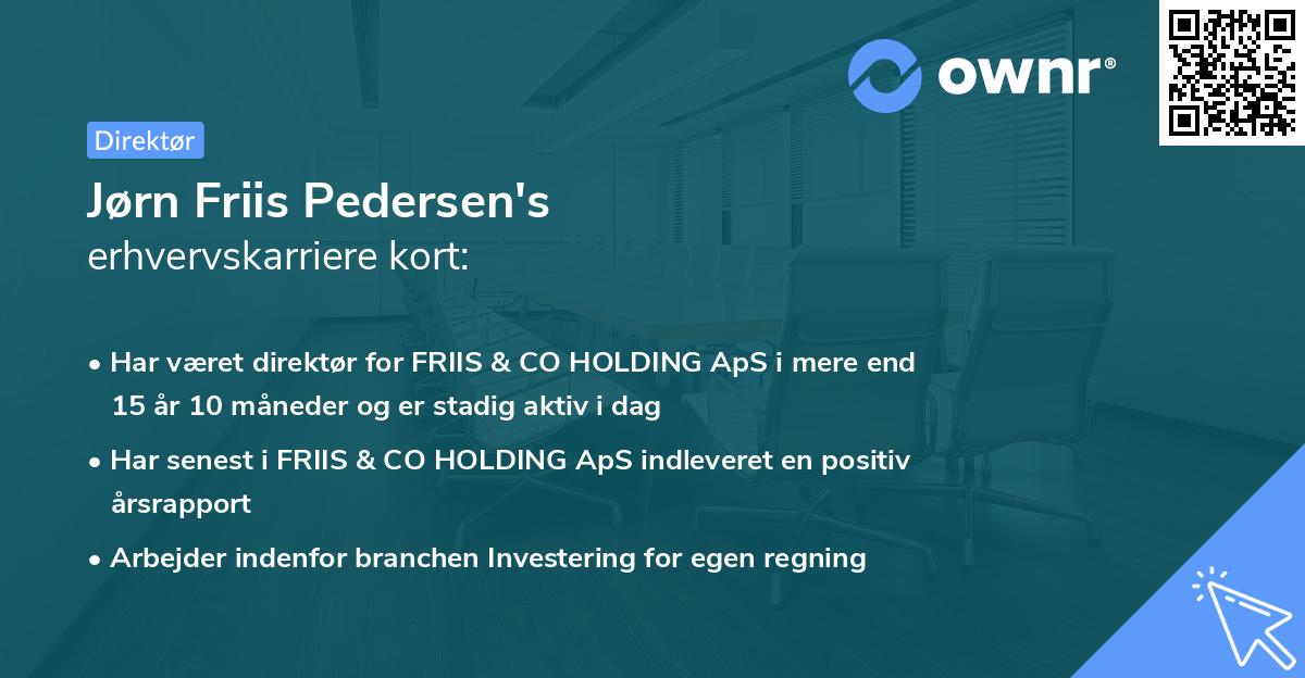 Jørn Friis Pedersen's erhvervskarriere kort