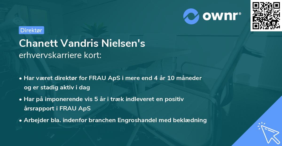 Chanett Vandris Nielsen's erhvervskarriere kort