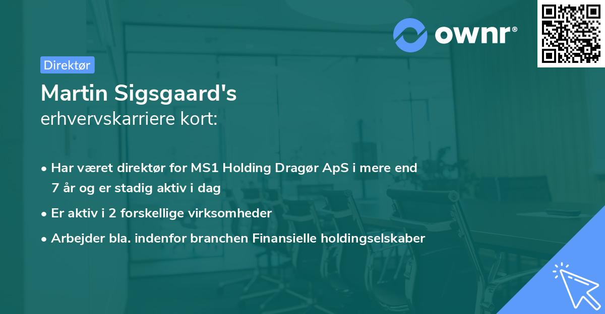 Martin Sigsgaard's erhvervskarriere kort