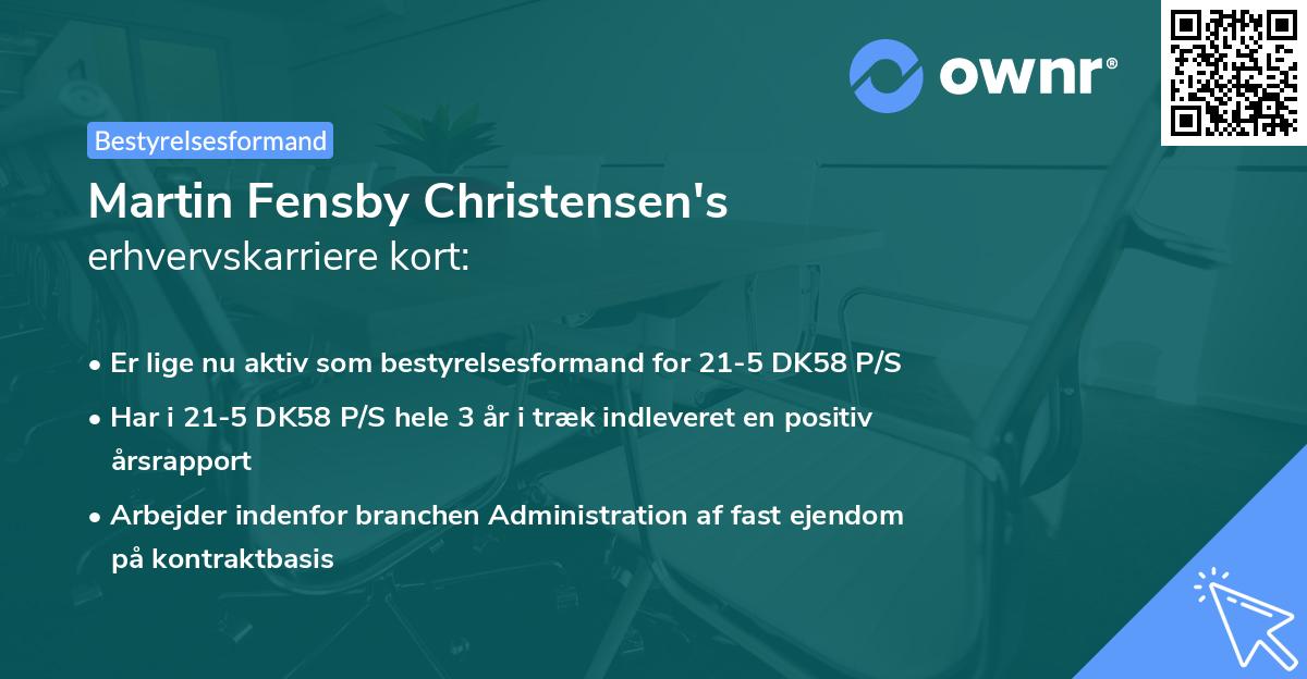Martin Fensby Christensen's erhvervskarriere kort
