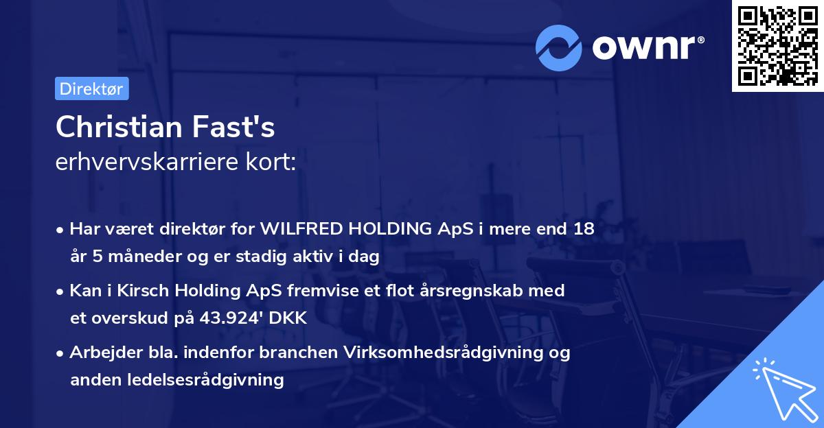 Christian Fast's erhvervskarriere kort