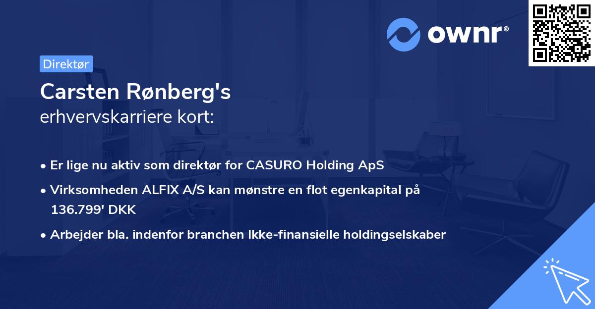Carsten Rønberg's erhvervskarriere kort