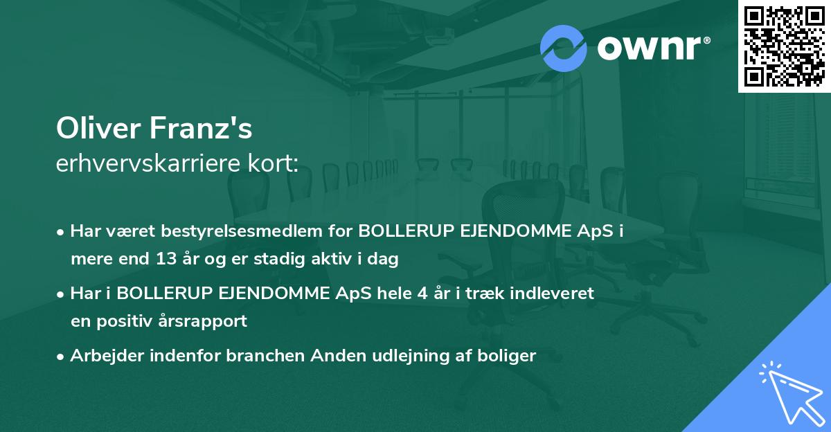 Oliver Franz's erhvervskarriere kort