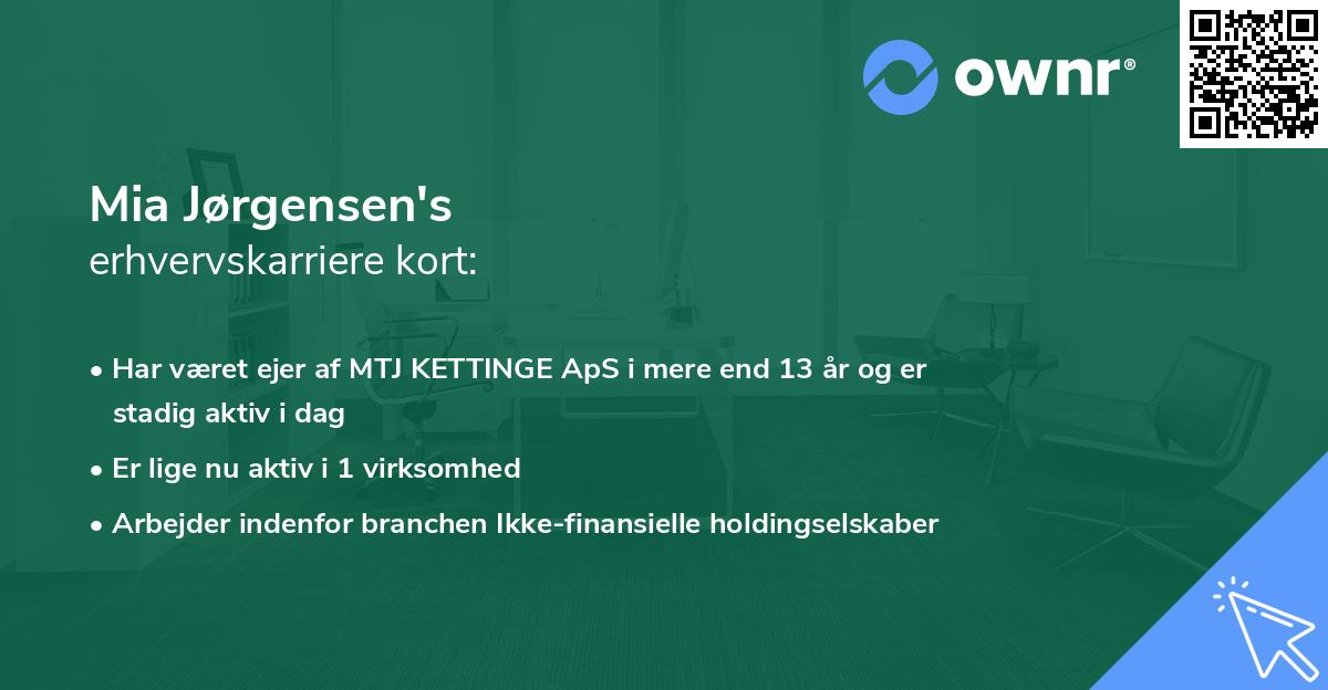 Mia Jørgensen's erhvervskarriere kort