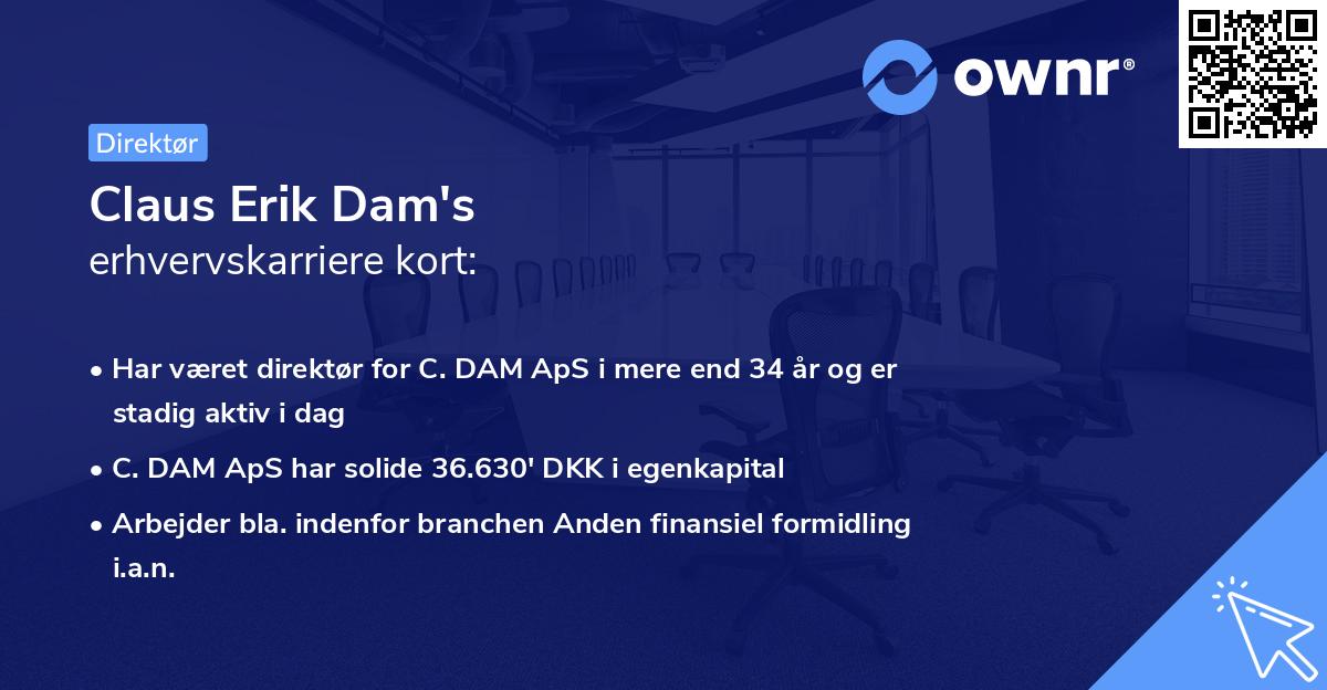 Claus Erik Dam's erhvervskarriere kort